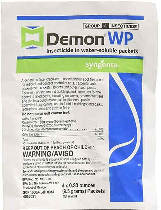 Demon WP Insecticide 2 Envelopes Containing 4 Water Soluble 9.5 Gram Packets Makes 4 Gallons Cypermethrin