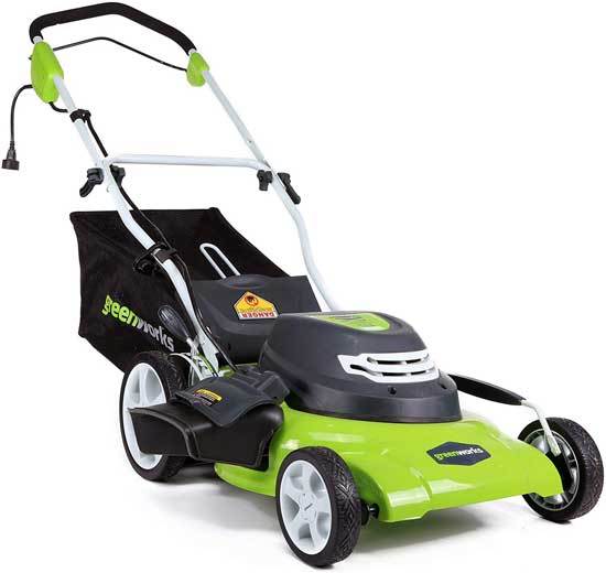 GreenWorks 20 Inch 12 Amp Corded Electric Lawn Mower 25022