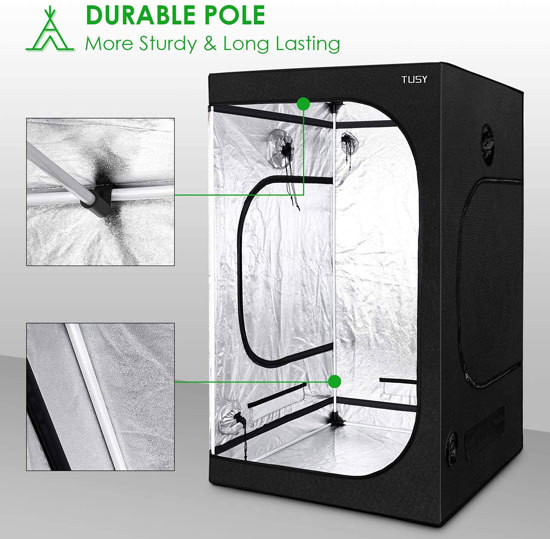 Best Grow Tent Best At Keeping Light In TUSY 48 x 48 x 80 inch Mylar Hydroponic Grow Tent