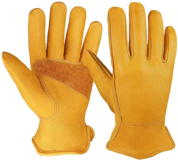 OZERO Flex Grip Stretchable Leather Woodworking Gloves Best Woodworking Gloves