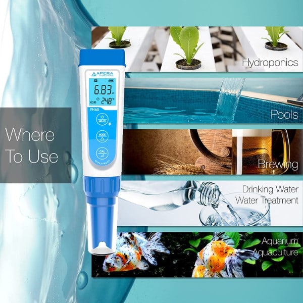 Apera Instruments AI311 PH60 Premium Series Waterproof pH Meter Best pH Meter for Hydroponics 2