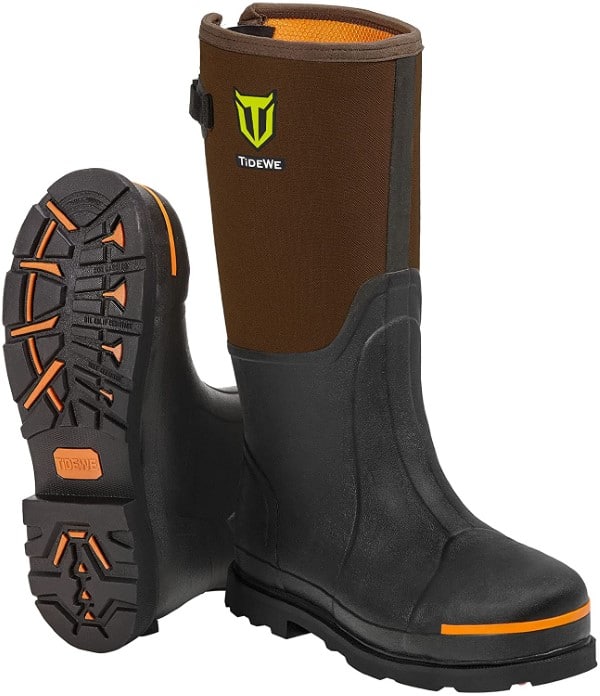 TIDEWE 6mm Neoprene Waterproof Anti Slip Rubber Work Boot Best Rubber Boots For Farm Work
