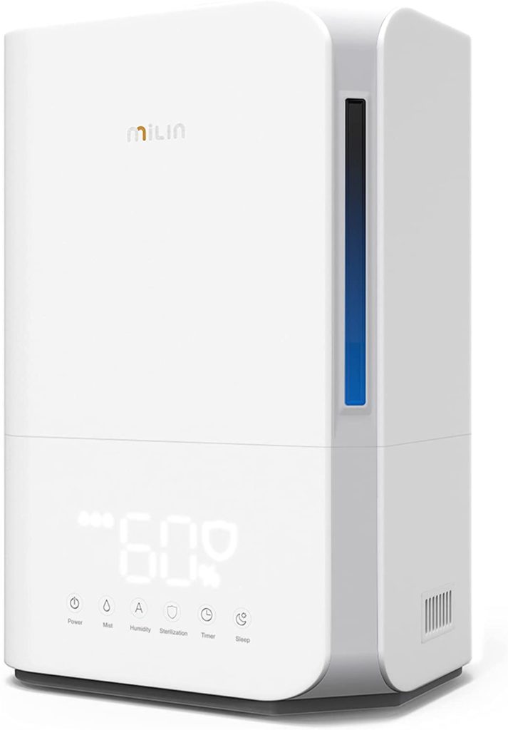MILIN LED Germ Free 4L Air Vaporizer Cool Mist Humidifier Best Humidifier For Plants