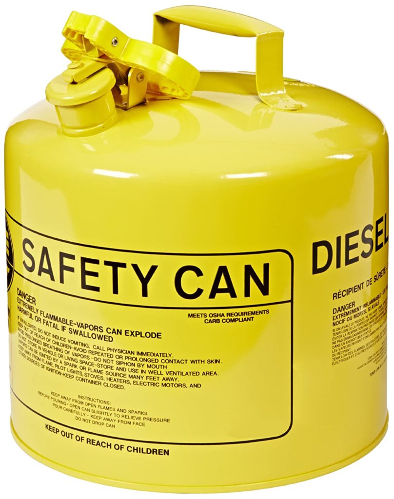 Eagle Type I Metal UI 50 SY 5 Gallon Safety Gas Can for Lawn Mower Best Gas Can For Lawn Mower