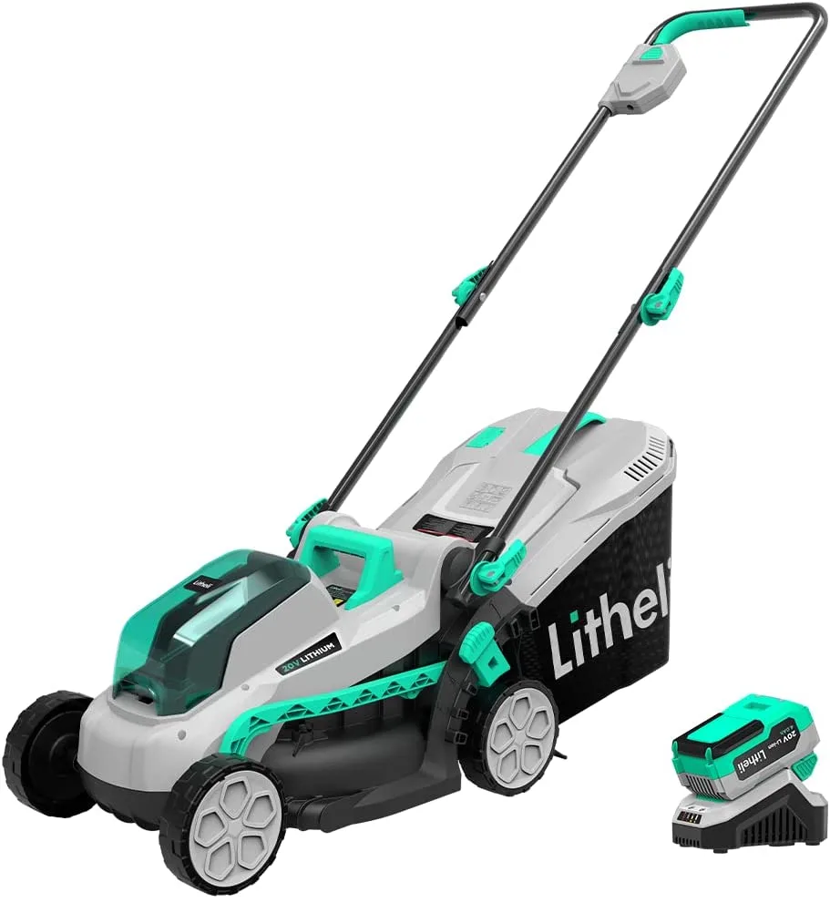 Litheli 13 Inch 20V 4.0Ah Battery Cordless Lawn Mower Battery Lawn Mower Lawn Mower Brands To Avoid