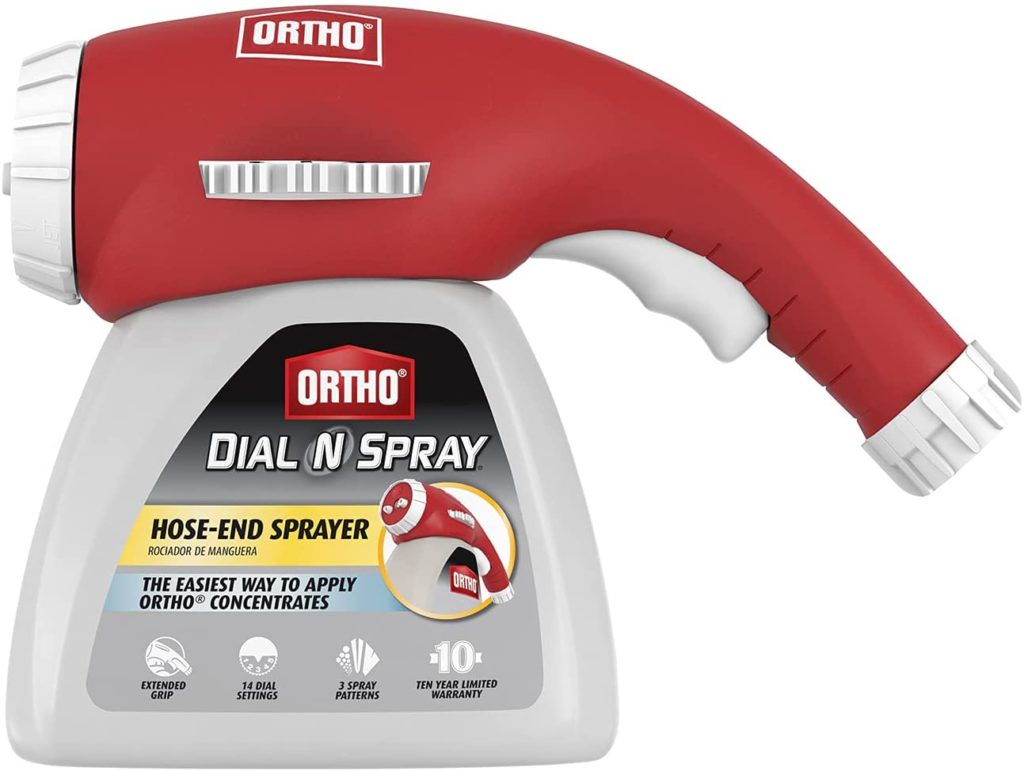 Ortho Ergonomic Dial N Spray Multi Use Hose End Sprayer for Tall Trees Best Hose End Sprayer For Tall Trees
