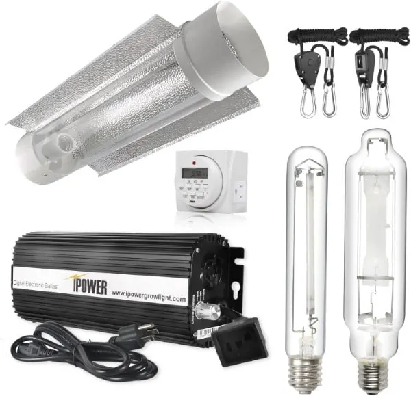 iPower 600W 6 inch Cool Tube MH Digital HPS Dimmable Grow Light Best HPS Grow Lights On The Market