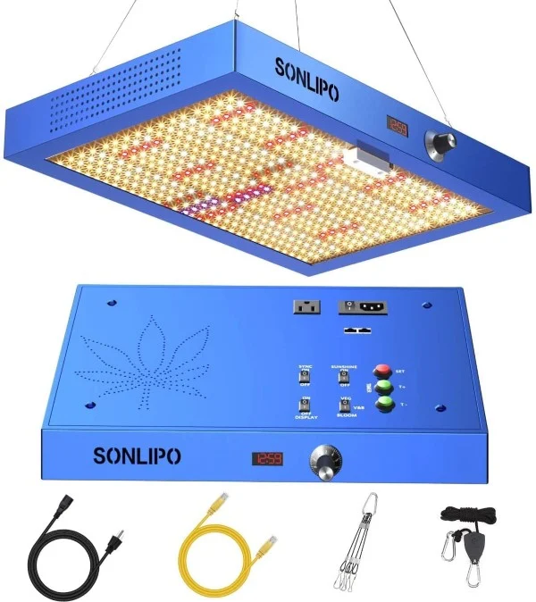 SONLIPO SPB1200 Full Spectrum 120W Grow Light for 3x3 Tent Best Grow Light For 3x3 Tent