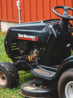 Black lawn mower—best zero turn mower tires for hills.